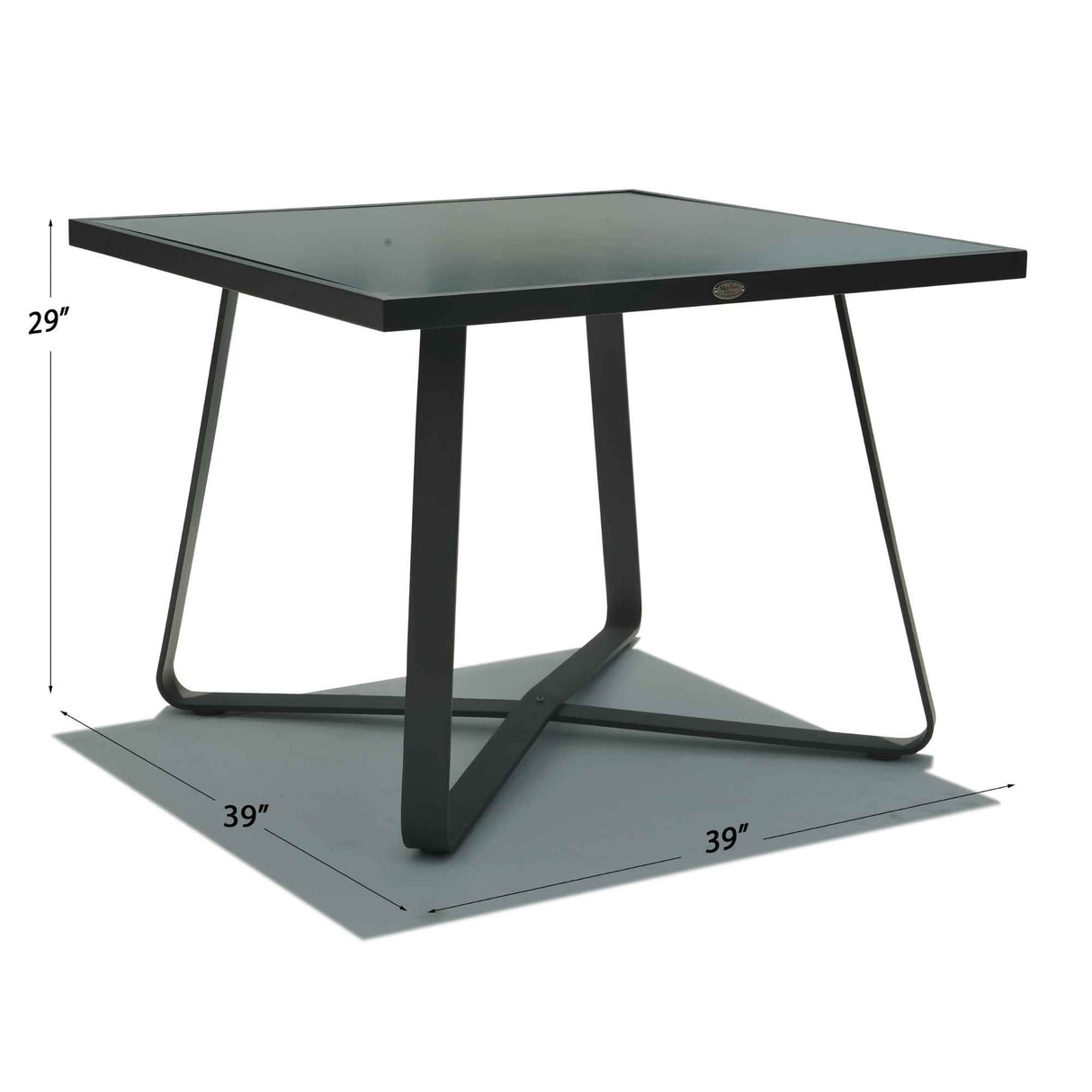 Skyline Design Horizon Square Dining Table with Glass