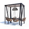 Skyline Design Horizon 8FT Pergola with Lamp, Calixto Hanging Chairs & Aluminum Table