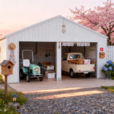 22FT × 23FT Double Garage Steel Barn Shed Cream K2223
