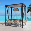 Skyline Design Horizon 8FT Pergola with Lamp, Krabi Hanging Chairs & Aluminum Table