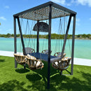 Skyline Design Horizon 8FT Pergola with Lamp, Krabi Hanging Chairs & Aluminum Table