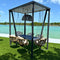 Skyline Design Horizon 8FT Pergola with Lamp, Krabi Hanging Chairs & Aluminum Table