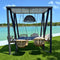 Skyline Design Horizon 8FT Pergola with Lamp, Krabi Hanging Chairs & Aluminum Table