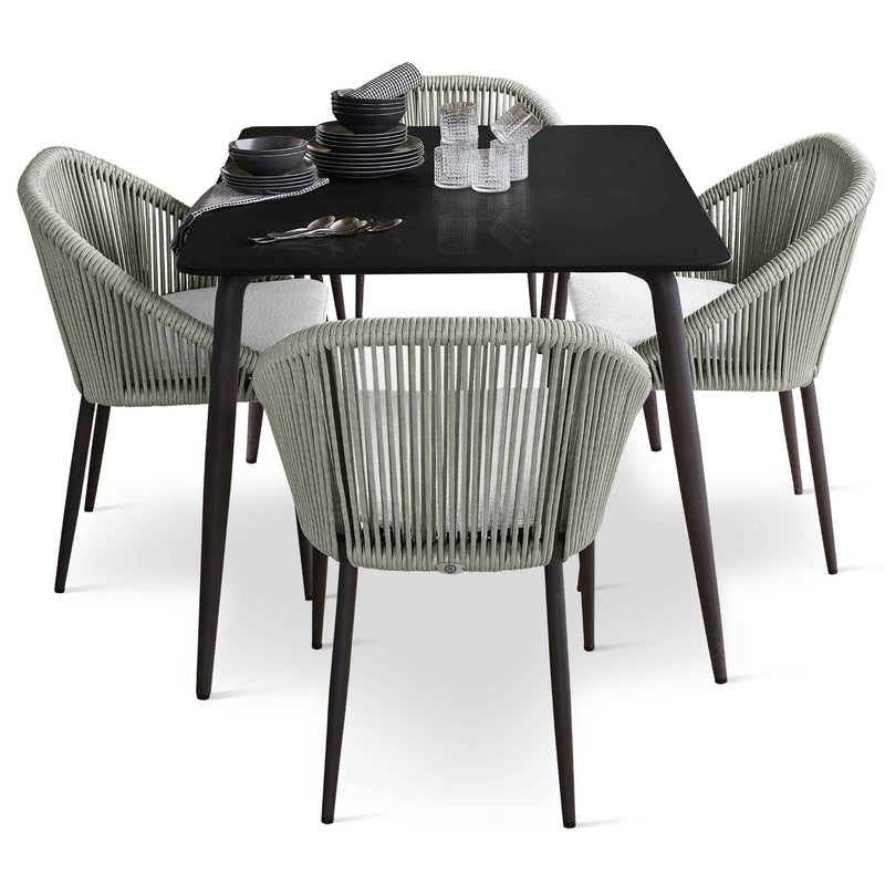 Skyline Design Rodona 5-Piece Square Dining Set with Sunbrella Cushions