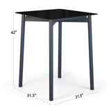Skyline Design Boston Square Pub Table with Glass