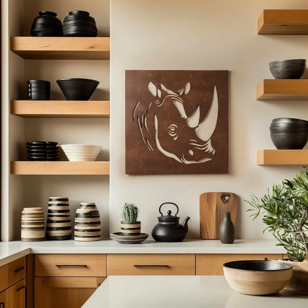 The Rhino - Metal Wall Art