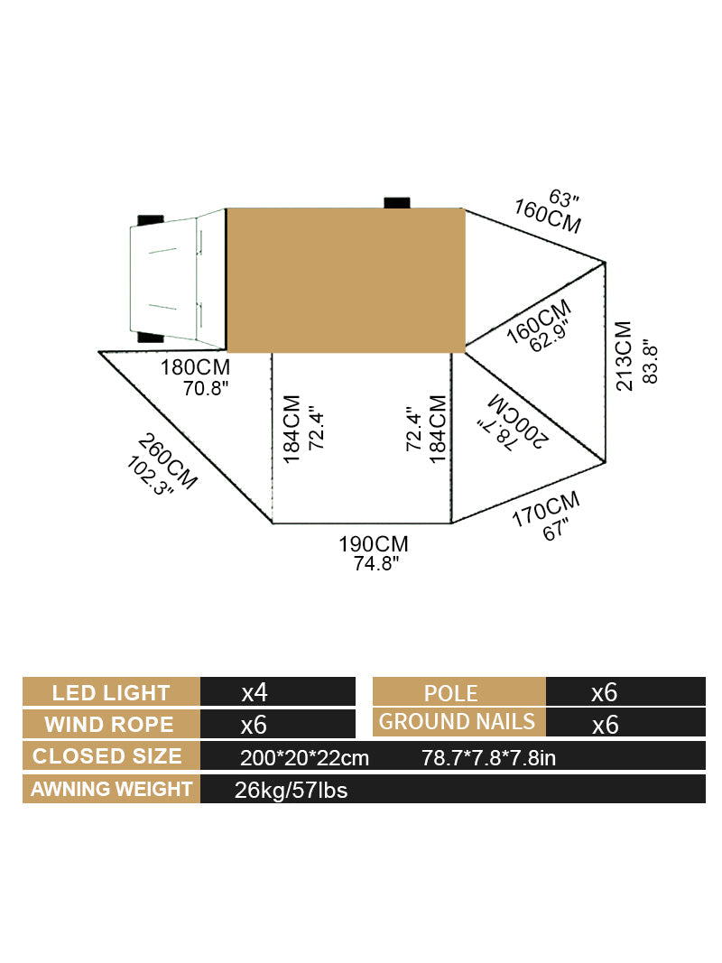 Naturnest 270 Awning plus Passenger Side JF-F052R