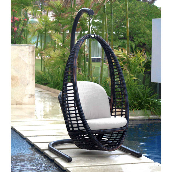 Skyline Design Heri Hanging Chair with Frame and Sunbrella Cushions