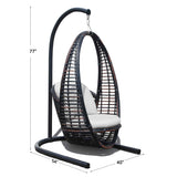 Skyline Design Heri Hanging Chair with Frame and Sunbrella Cushions