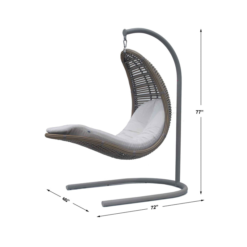 Skyline Design Drone Hanging Chair with Frame and Sunbrella Cushions