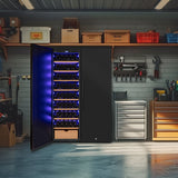 Allavino 76.5" Tall Side-by-Side Wine Vault with Solid Black Doors Dual Zone Wine Refrigerator