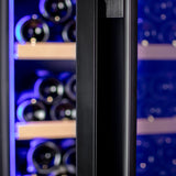 Allavino 496 Bottle Dual Zone Black Glass Side-by-Side Wine Refrigerator with Display Shelving
