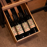 Allavino 496 Bottle Dual Zone Black Glass Side-by-Side Wine Refrigerator with Display Shelving