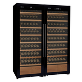 Allavino 496 Bottle Dual Zone Black Glass Side-by-Side Wine Refrigerator with Display Shelving