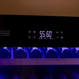 Allavino 496 Bottle Dual Zone Black Glass Side-by-Side Wine Refrigerator with Display Shelving