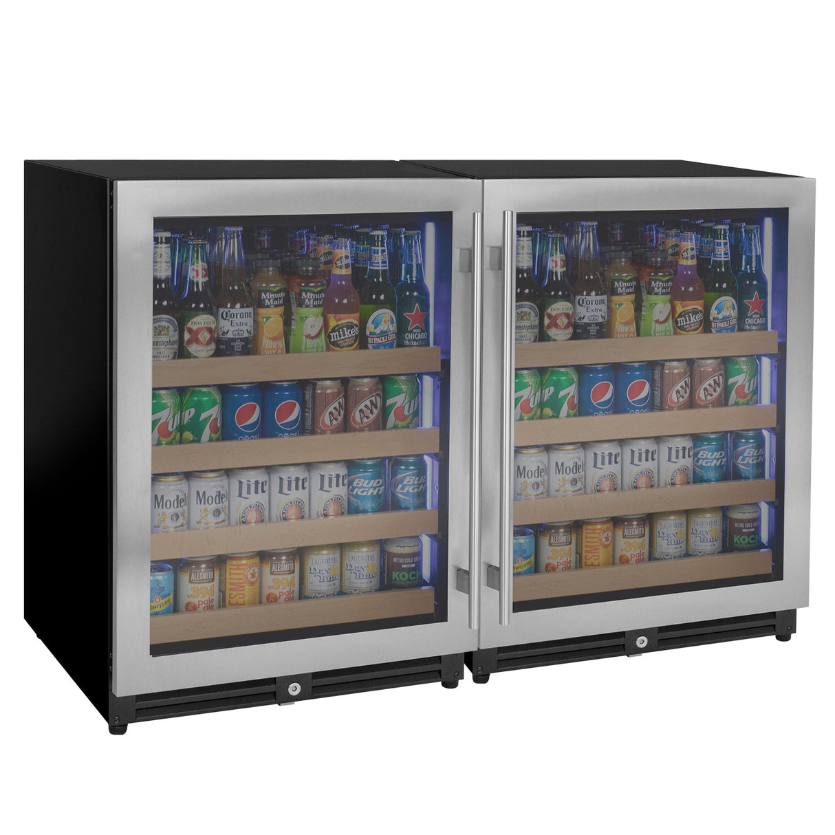 Allavino Reserva Series 46.8” Stainless Steel Side‑by‑Side Beverage Center BF 2X‑VSBC24L‑SS