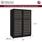 Allavino Reserva Series 308-Bottle 71″ Tall Four-Zone Black Metal Side-by-Side Wine Refrigerator BF 2X-VSW15471D-2B