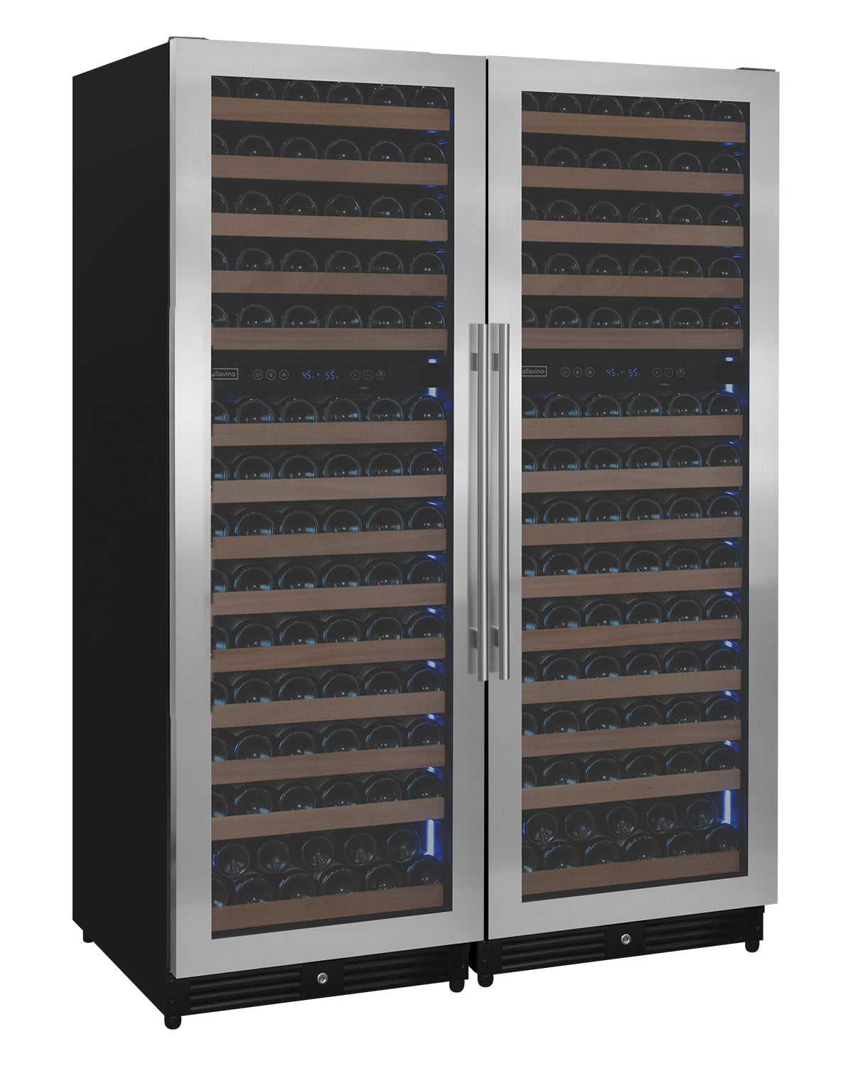 Allavino Reserva Series 308-Bottle 71″ Tall Four-Zone Stainless Steel Side-by-Side Wine Refrigerator 2X-VSW15471D-2S