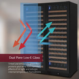 Allavino Reserva Series 326‑Bottle 71″ Tall Dual Zone Black Metal Side‑by‑Side Wine Refrigerator