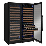 Allavino Reserva Series 326‑Bottle 71″ Tall Dual Zone Black Metal Side‑by‑Side Wine Refrigerator