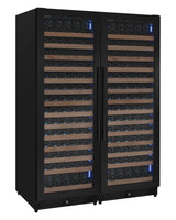 Allavino Reserva Series 326‑Bottle 71″ Tall Dual Zone Black Metal Side‑by‑Side Wine Refrigerator