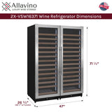 Allavino Reserva Series 326 Bottle 71″ Tall Dual Zone Stainless Steel Side‑by‑Side Wine Refrigerator