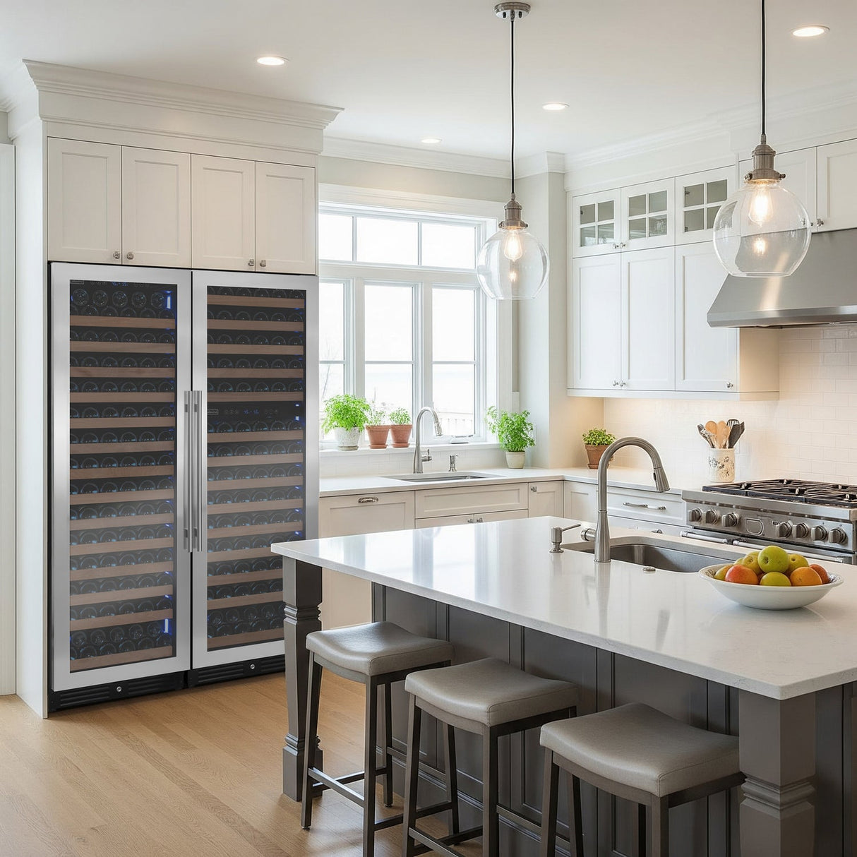 Allavino Reserva Series 326 Bottle 71″ Tall Dual Zone Stainless Steel Side‑by‑Side Wine Refrigerator