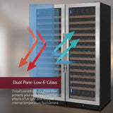 Allavino Reserva Series 326 Bottle 71″ Tall Dual Zone Stainless Steel Side‑by‑Side Wine Refrigerator