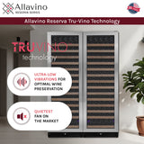Allavino Reserva Series 326 Bottle 71″ Tall Dual Zone Stainless Steel Side‑by‑Side Wine Refrigerator