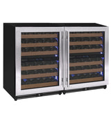 Allavino Reserva Series 102‑Bottle Four‑Zone Undercounter Wine Refrigerator Cooler with Stainless Steel Doors Side‑by‑Side BF 2X‑VSW5134D‑2S