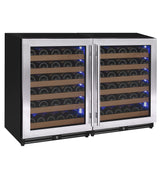 Allavino Reserva Series 102‑Bottle Dual Zone Built‑In Luxury Wine Refrigerator with Stainless Steel Doors Side‑by‑Side BF 2X‑VSW5134S‑1S