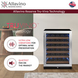 Allavino Reserva Series 102‑Bottle Dual Zone Built‑In Luxury Wine Refrigerator with Stainless Steel Doors Side‑by‑Side BF 2X‑VSW5134S‑1S