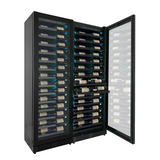 Allavino Reserva Series 134 Bottle 71" Tall Dual Zone Black Side-by-Side Shallow Wine Refrigerator Console