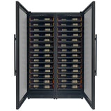 Allavino Reserva Series 134 Bottle 71" Tall Dual Zone Black Side-by-Side Shallow Wine Refrigerator Console