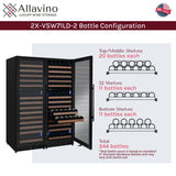 Allavino Reserva Series 344″ Four Zone Built‑In Side‑by‑Side Black Metal Wine Refrigerator
