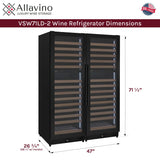 Allavino Reserva Series 344″ Four Zone Built‑In Side‑by‑Side Black Metal Wine Refrigerator