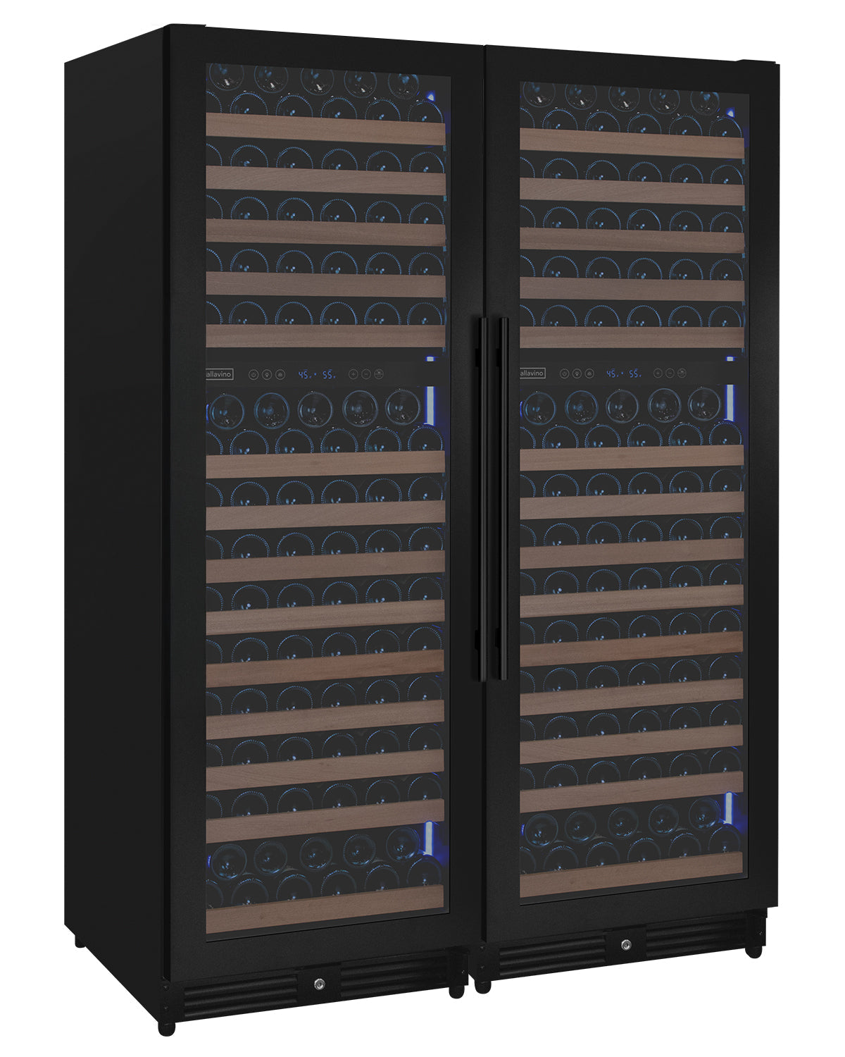 Allavino Reserva Series 344″ Four Zone Built‑In Side‑by‑Side Black Metal Wine Refrigerator