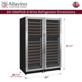 Allavino Reserva Series 344-Bottle 71″ Tall Four Zone Built-In Side-by-Side Wine Refrigerator with Stainless Steel Doors