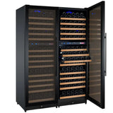 Allavino 47" Wide FlexCount II Tru‑Vino 344 Bottle Four‑Zone Black Side‑by‑Side Wine Refrigerator BF 2X‑VSWR172‑2B20