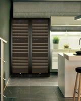 Allavino 47" Wide FlexCount II Tru‑Vino 344 Bottle Four‑Zone Black Side‑by‑Side Wine Refrigerator BF 2X‑VSWR172‑2B20