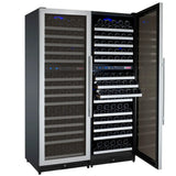 Allavino 47" Wide FlexCount II Tru‑Vino 344 Bottle Four‑Zone Stainless Steel Side‑by‑Side Wine Refrigerator BF 2X‑VSWR172‑2S20