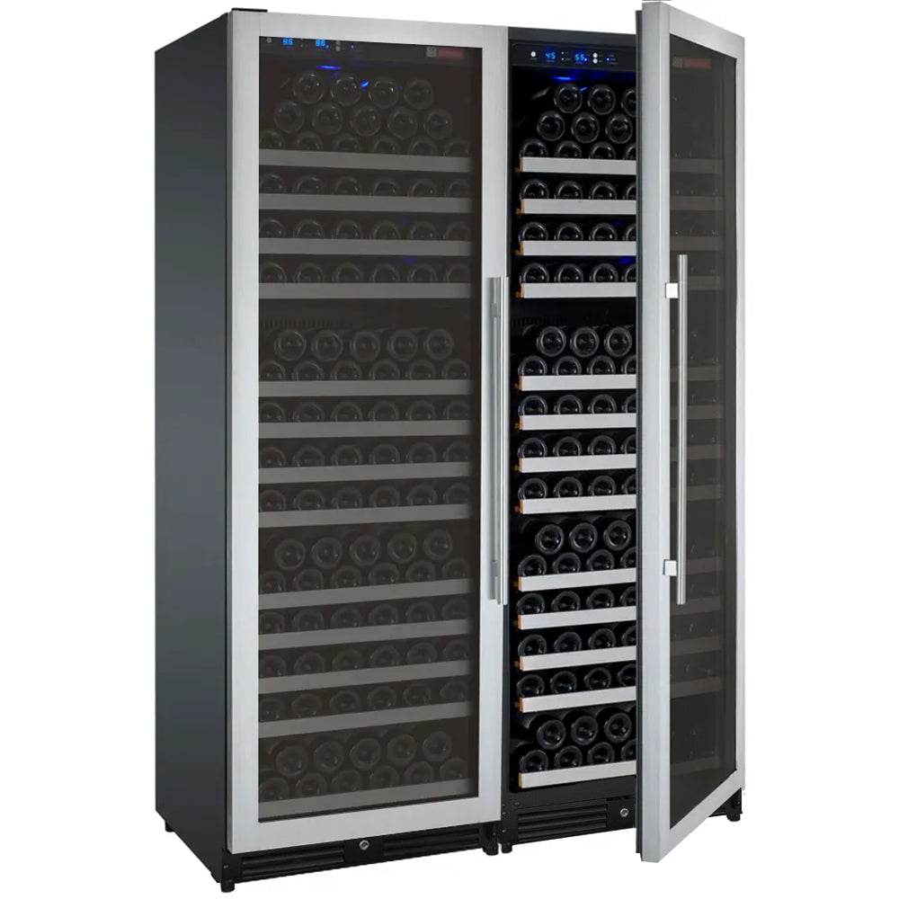 Allavino 47" Wide FlexCount II Tru-Vino 354 Bottle Dual Zone Stainless Steel Side-by-Side Wine Refrigerator
