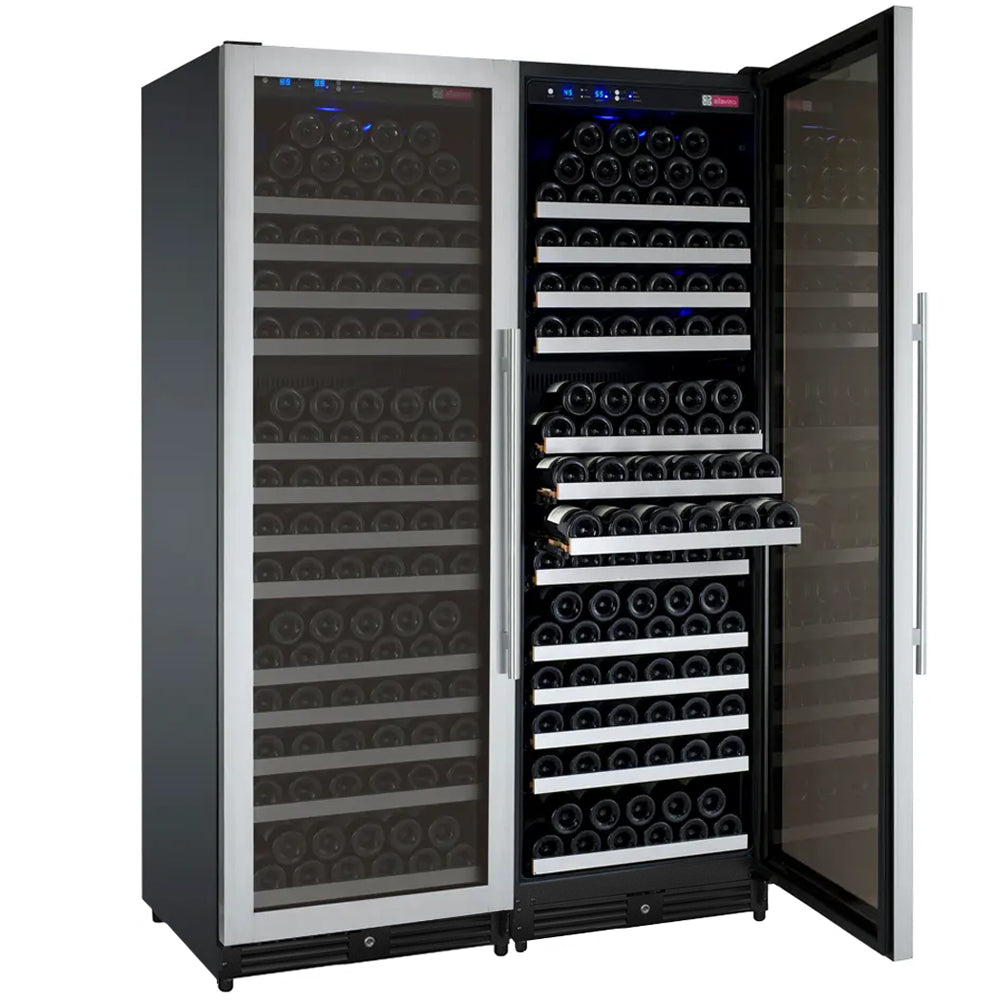 Allavino 47" Wide FlexCount II Tru-Vino 354 Bottle Dual Zone Stainless Steel Side-by-Side Wine Refrigerator
