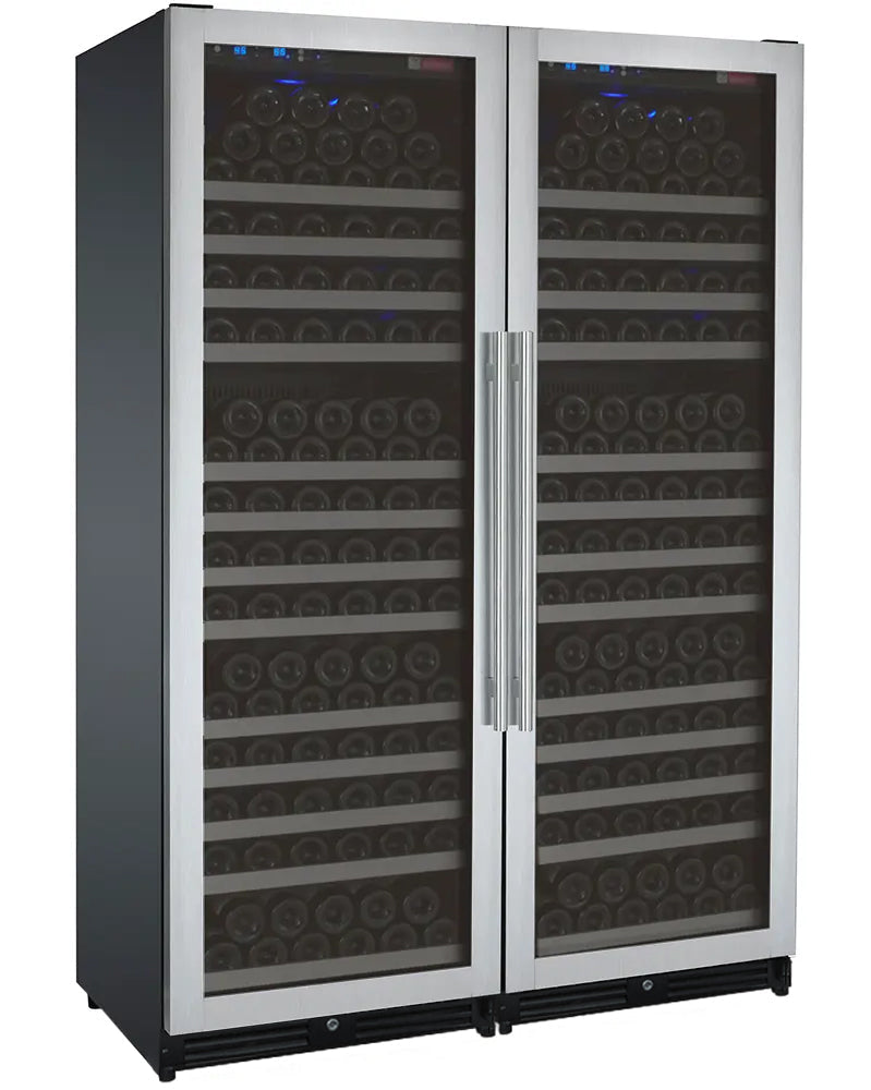 Allavino 47" Wide FlexCount II Tru-Vino 354 Bottle Dual Zone Stainless Steel Side-by-Side Wine Refrigerator