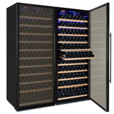 Allavino 63" Wide Vite II Tru-Vino 554 Bottle Dual Zone Black Side-by-Side Wine Refrigerator