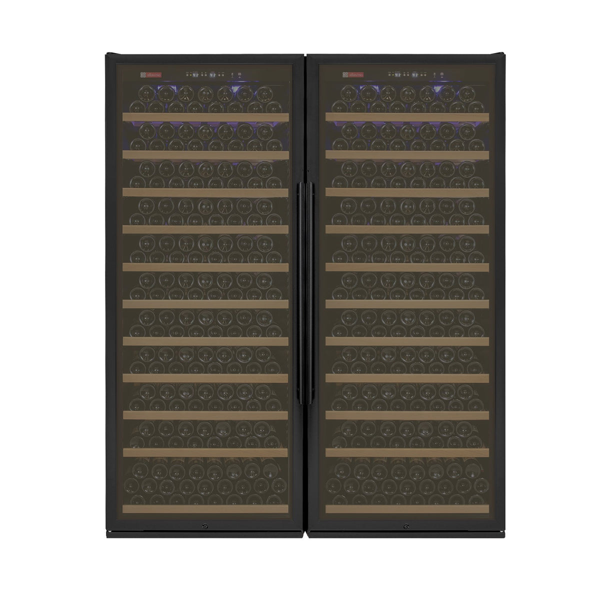 Allavino 63" Wide Vite II Tru-Vino 554 Bottle Dual Zone Black Side-by-Side Wine Refrigerator