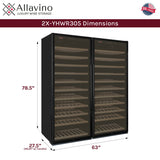 Allavino 63" Wide Vite II Tru-Vino 554 Bottle Dual Zone Black Side-by-Side Wine Refrigerator