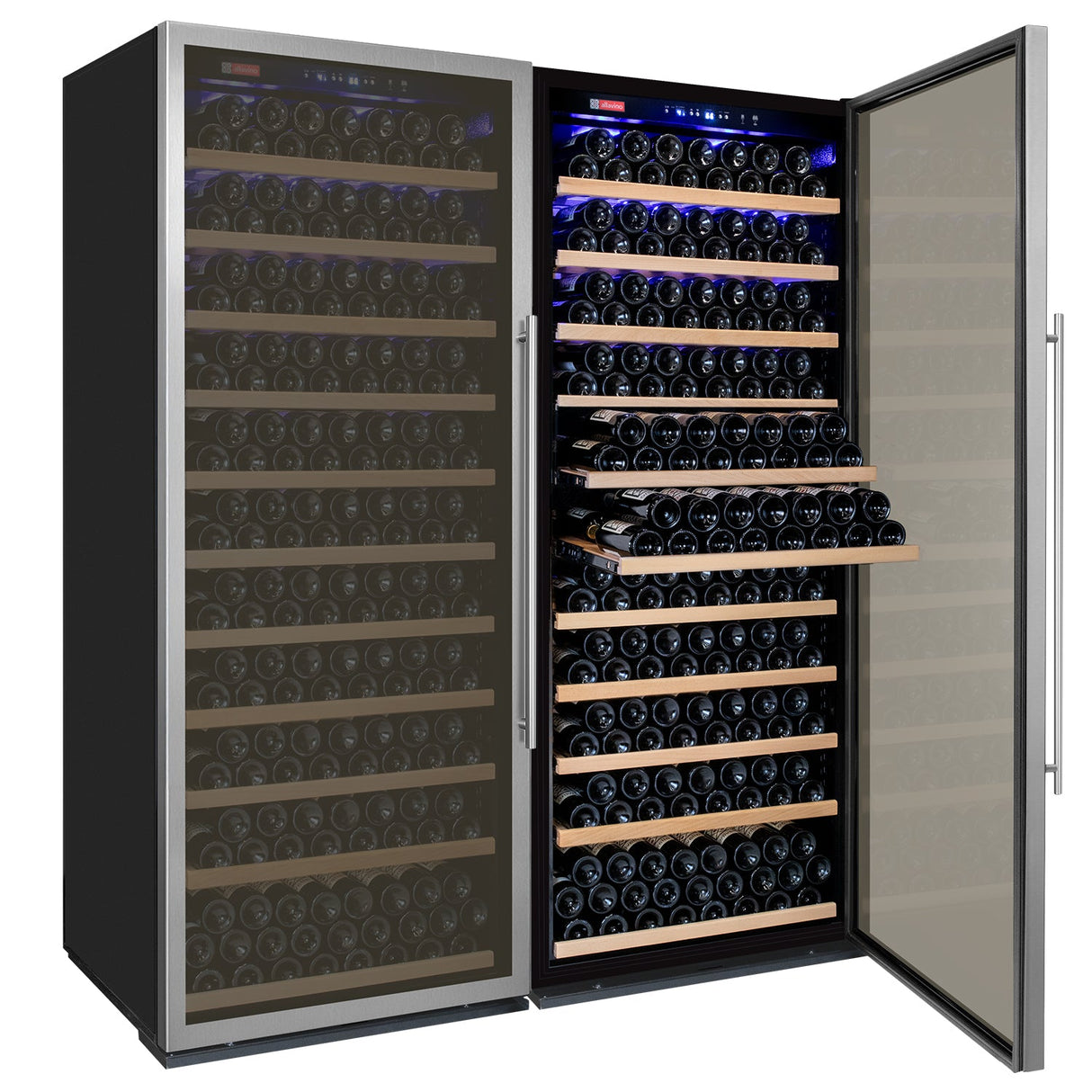 Allavino Vite II Tru-Vino 63″ 554 Bottle Dual Zone Stainless Steel Side-by-Side Wine Refrigerator