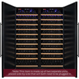 Allavino 63″ Wide Vite II Tru-Vino 610 Bottle Dual Zone Solid Black Door Side-by-Side Wine Refrigerator