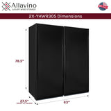 Allavino 63″ Wide Vite II Tru-Vino 610 Bottle Dual Zone Solid Black Door Side-by-Side Wine Refrigerator
